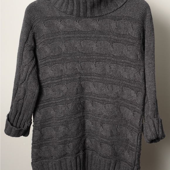 Pure Alfred Sung Grey Cable Knit 3/4 Sleeved Sweater Size XL - Picture 6 of 6